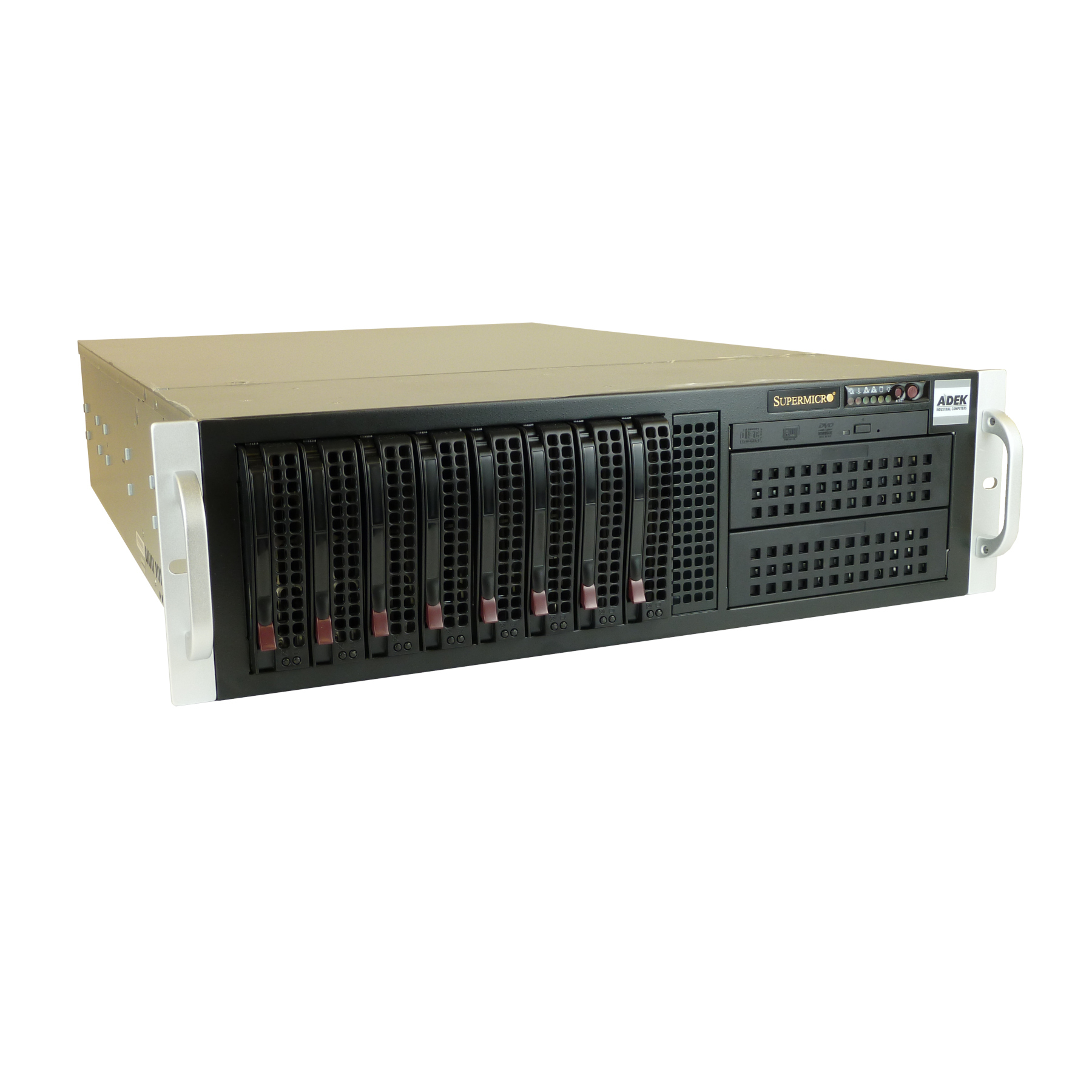 Industrial server chassis with multiple hot-swappable drive bays